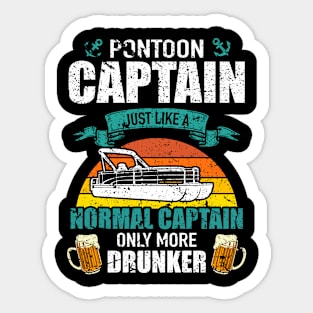 Drinking Pontoon Captain Only More Drunker Pontooning Gift Premium T-Shirt Sticker